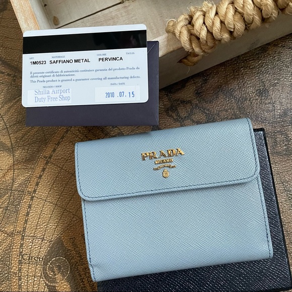 Prada Handbags - LIKE NEW Saffiano Metal Bifold Leather Wallet